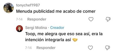 Comentario: Menuda publicidad me acabo de comer, con respuesta de Sergi Molina